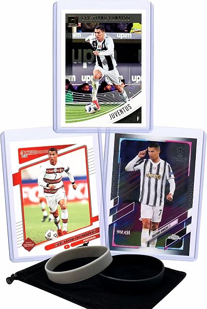 Cristiano Ronaldo (3) Assorted Soccer Cards &/or Sticker Cards Gift Pack