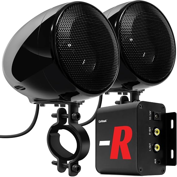 GoHawk Motorcycle Speakers Bluetooth 4 Inch Waterproof Radio Audio System