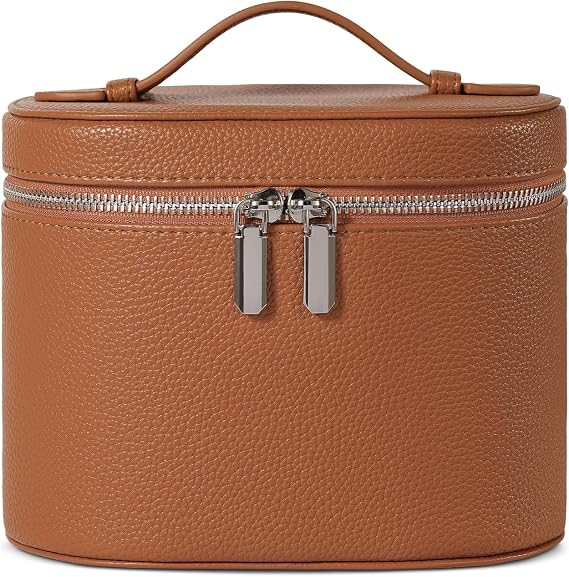 honitty Makeup Bag, Travel Make up Case with Compartments and Handle, Portable Cosmetic Organizer Bags,Toiletry Bag for Women