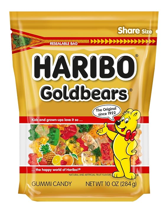 HARIBO Goldbears Fruity Gummy Candy, 10 oz. Resealable Bag