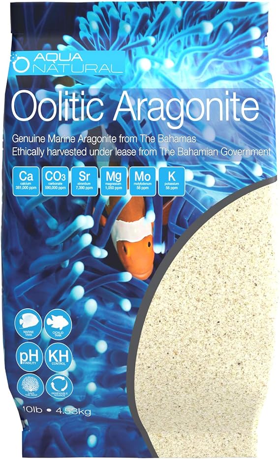 Aqua Natural Aquarium Sand, Oolitic Aragonite, 10lb