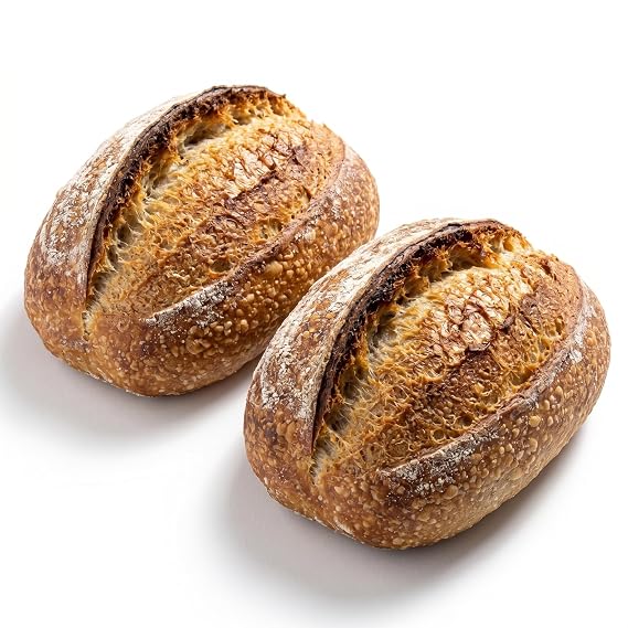 Krustik Original Sourdough Bread, Pack of 2 Artisan Small Round Boule, Small-Batch Handmade, Long-Fermented, Baked to Order, Ships Fresh, Unsliced, 2 Mini Loaves (350g)