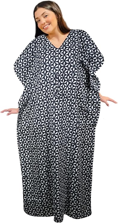 Kaftan Dresses for Women Cotton Bathing Suit Cover up Caftan Maxi Beach Dresses