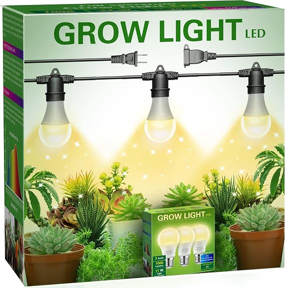 LED Grow Light Bulb & 3 Hanging Grow Light