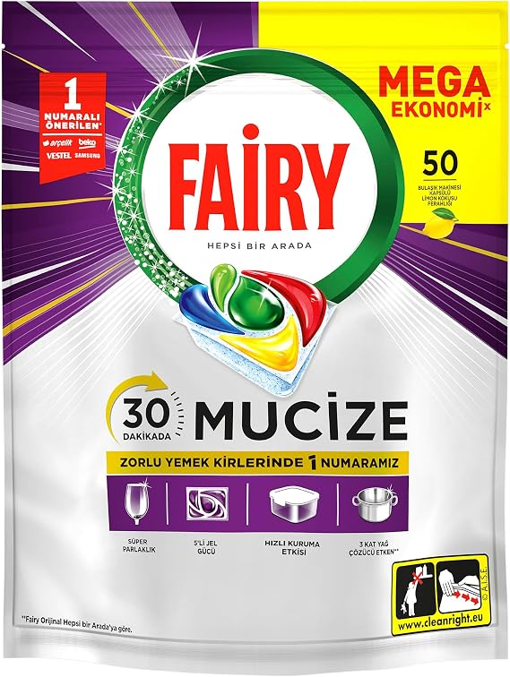 FAIRY Mucize Bulaşık Makinesi Deterjanı Kapsülü/Tableti 50 Yıkama