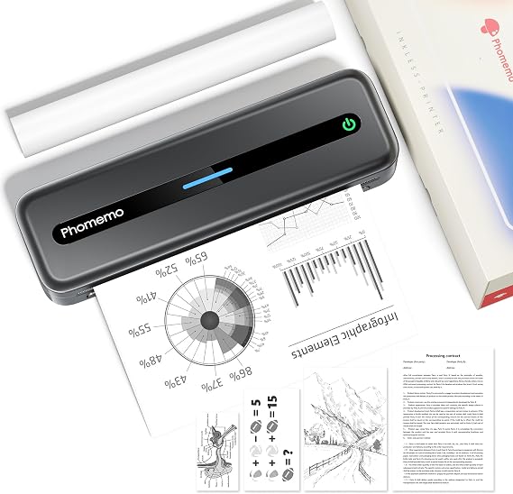 Phomemo Portbale Printers Wireless for Travel, M832 Bluetooth Thermal Printer 8.5'' x 11'', Comaptible with Android & iOS Phone and Laptop, Small Mobile Printer for Office School Home Use