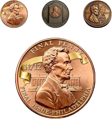 Final Cent Memorial Coin 1909-2025, AST Lincoln Penny Tribute Token, Historical Commemorative Coin for US Penny Era, Coins Collectors & Inspirational Keepsake B-1pc
