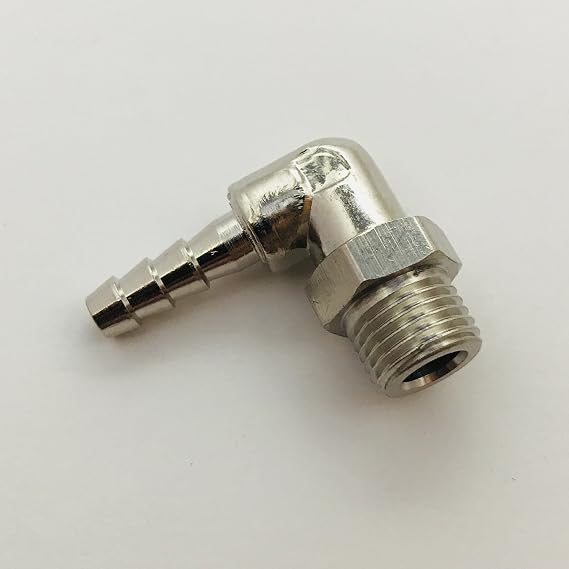 5/32" Barb to M10 M10X1 Male Metric 90 Elbow Swivel Rotating 360 Fitting