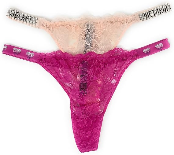 Victoria's Secret Bombshell Shine Very Sexy Thong Panty, Bundle of 2