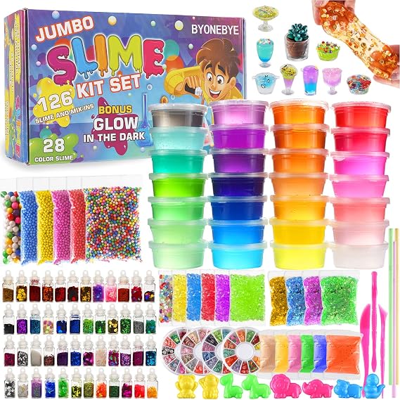 126 Pcs DIY Slime Making Kit for Girls Boys, Ultimate Supplies for Kid