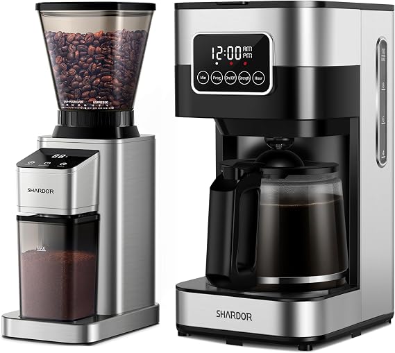 SHARDOR Professional Conical Burr Coffee Grinder 10-Cup Programmable Coffee Maker