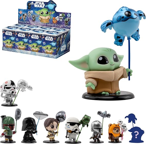 YuMe Star Wars Balloon Cosbi Bobble Head | Blind Box Collectible Mini Figure | Collect All 9 Characters (8 Plus 1 Rare Chase) | Official Star Wars Merchandise | 8 Boxes in Case Pack