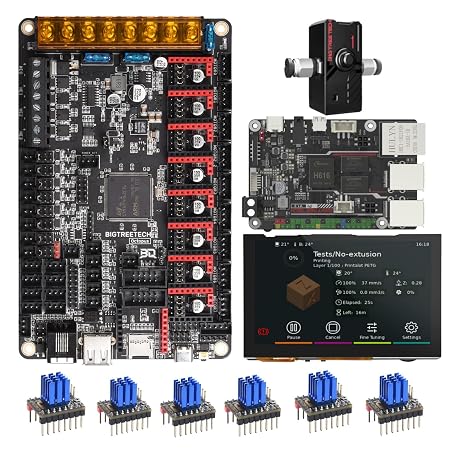 BIGTREETECH Octopus V1.1 Control Board + 6Pcs TMC2209 V1.3 + BTT PI V1.2 + HDMI5 V1.2 Touchscreen + SFS V2.0 Kit Running Klipper for Upgraed Voron 2.4, SV08, CoreXY, VZbot 3D Printer