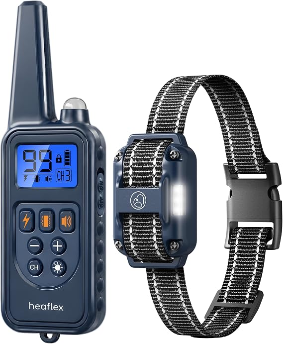 Electronic Dog Training Collar, 1-99 Shock Levels, IPX8, 3300FT