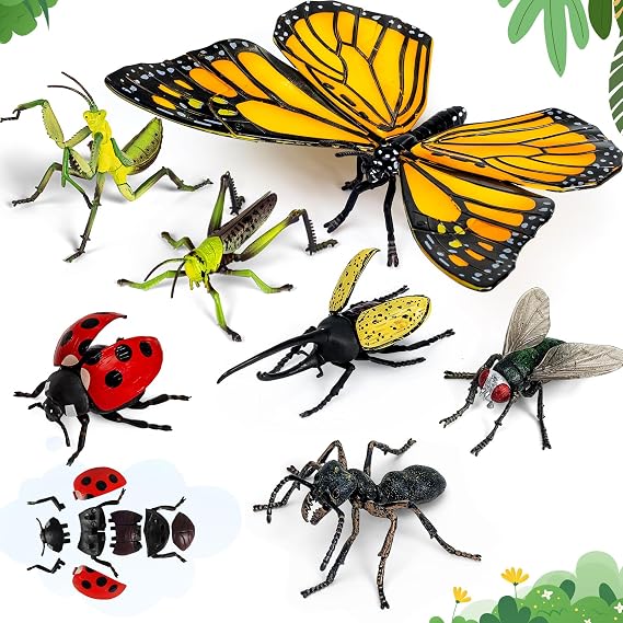 7Pcs Lifelike 3D Puzzles for Kids,1:1 Replica Insect Building Toys for 5 6 7 8+ Year Old Boys Girls,Slot-Assembly Building Blocks,Bug Realistic Figures Set,Educational Toys Ideal for Class,Party
