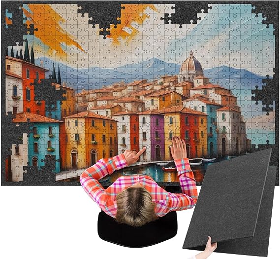 Blosssound Dark Gray 55 x 37 for 3000 Piece Foldable Puzzle Board Mat Large Portable Felt Jigsaw Puzzle Mat Pad Non Slip Storage Board