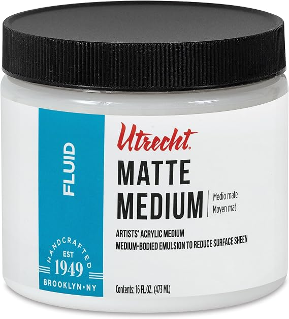 Utrecht Artists' Acrylic Fluid Medium - Matte Medium, 16 oz