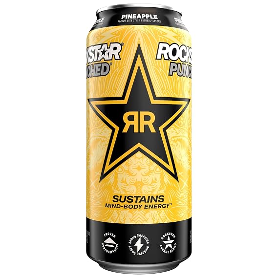 Rockstar Punched Energy Drink, Pineapple, 16 fl oz Can