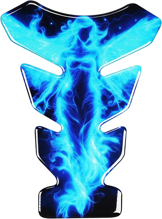 Tank Pad Protector,Universal Sport Bike Gas Tank Guard, Scratch-Resistant Decal for Motorcycle (Blue angel)