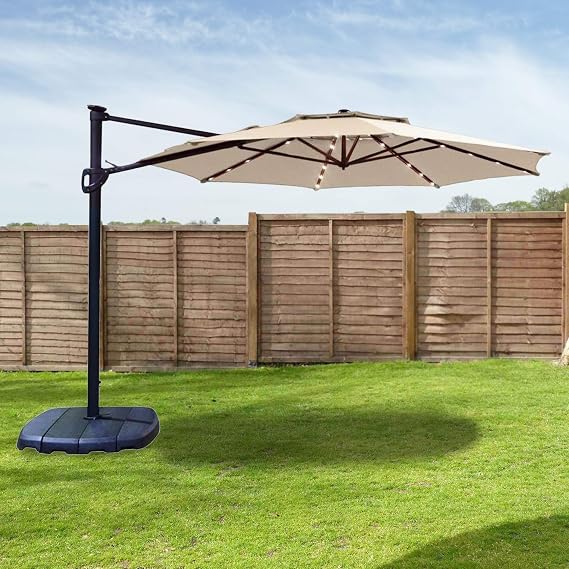 Garden Winds Replacement Canopy Top Cover for The Simply Shade 11ft LED Umbrella - RipLock 350