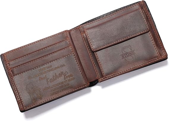 Personalized Custom Engraved Wallet for Husband Boyfriend Dad - Christmas Birthday Fathers Day Valentines Anniversary Graduation Wedding - Men Bifold Leather Wallets for Him with Love Message