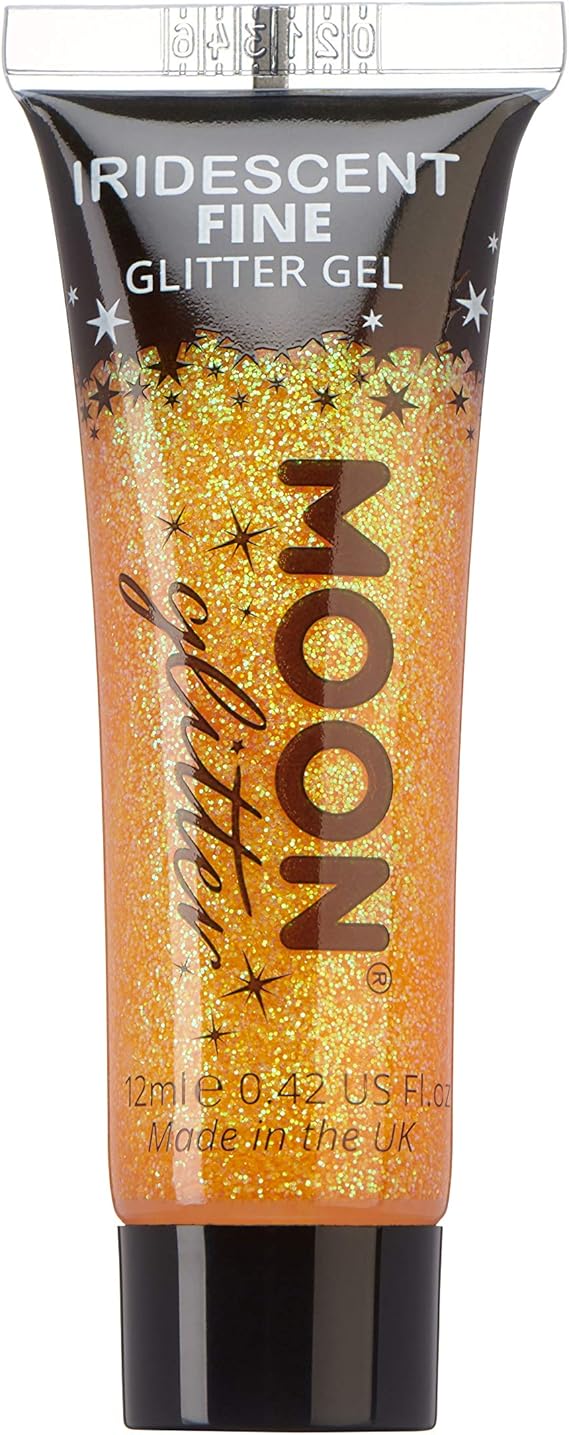 Iridescent Fine Face & Body Glitter Gel by Moon Glitter - 0.40fl oz - Orange - Glitter Face Paint