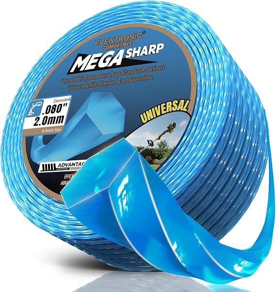 Eventronic 0.080'' String Trimmer Line, 220FT Hexagonal Weed Eater String