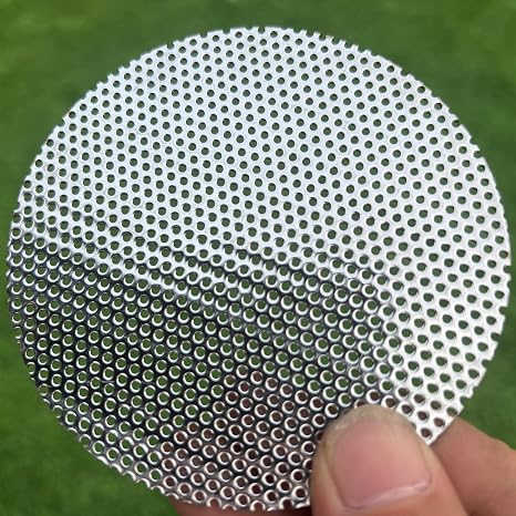 19 Gauge 4 inches Diameter Round Slices Perforated Metal Sheets Opening 1/16"(Hole About 0.06") Expanded Metal Mesh Perforated Plate 304 Stainless Steel Sheet Mesh Screen Panel