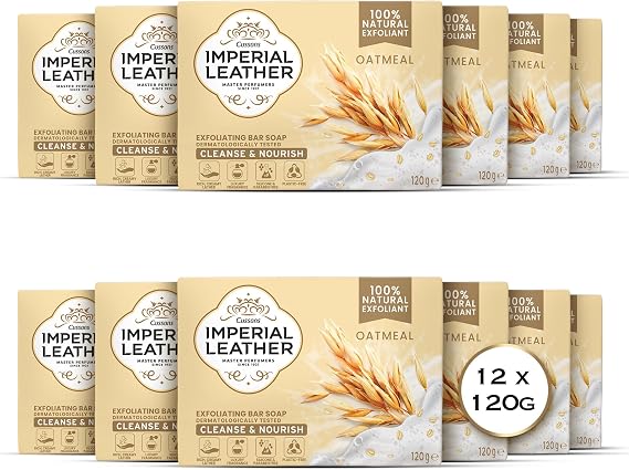 Imperial Leather Oatmeal Exfoliating Bar Soap, Bulk Buy, Pack 12 x 120g