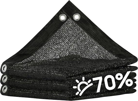 ShadeMart 70% Shade Cloth for Plant, Black 16FT x 20FT Outdoor Shade Tarp, Shade Cover with Upgrade Grommets and Zip Ties, Sunblock Net for Garden Greenhouse Carport Chicken Coop, Custom Size