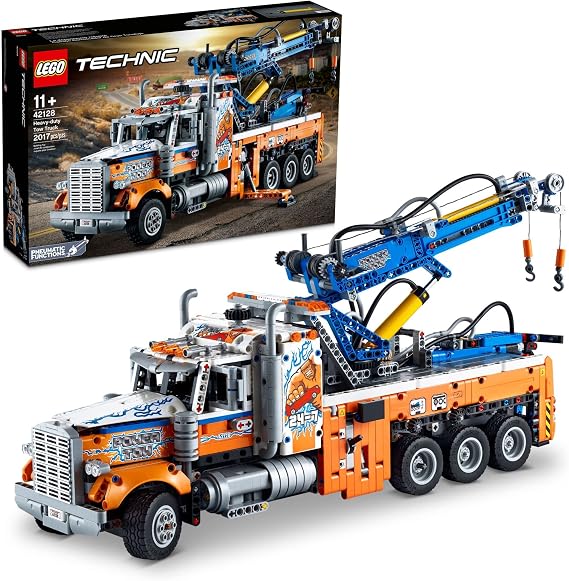 LEGO Technic Heavy-Duty Tow Truck 42128 with Crane Toy Model Building Set, Engineering for Kids Series
