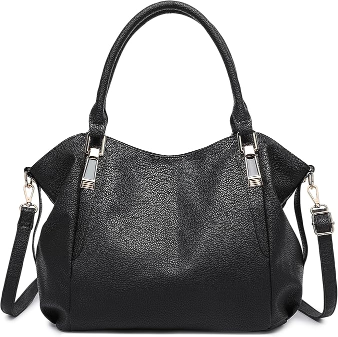 Miss Lulu Women's Tote Bag, Soft PU Leather Shoulder Bag, Fashion Large Handbag for Working Ladies, Simple Elegant for Office Travel School Library Shopping