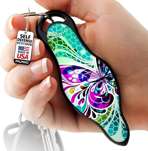 MUNIO Self Defense Keychain - Lightweight, Stylish & Portable Safety Tool for Women & Men - Non-Lethal Kubotan, Easy to Use