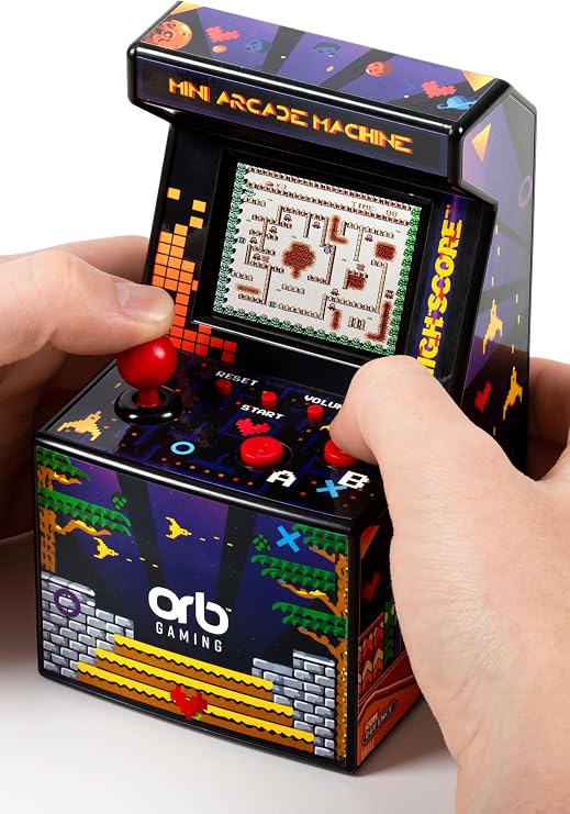Orb - Mini Arcade Machine 300 Zoll gebaute Spiele 8-Bit Retro Arcade Spiele 25 Zoll Vollfarbbildschirm 8-Wege-Joystick 2 Tasten Lautstärkeregler