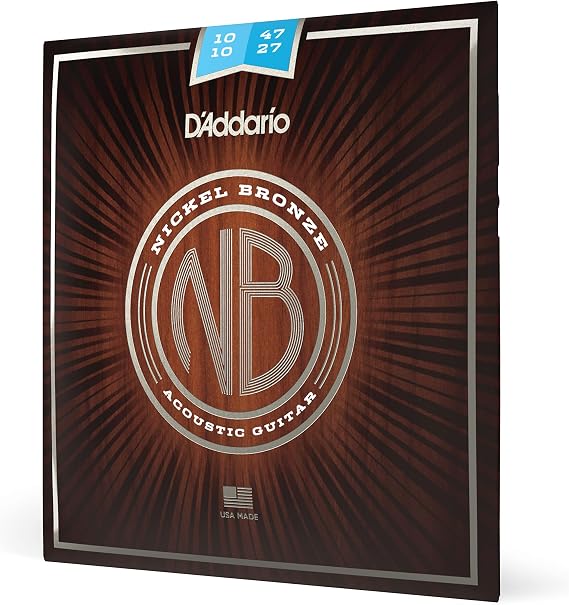 D'Addario Guitar Strings - Acoustic Guitar Strings - Nickel Bronze - For 12 String Guitar - Natural, Clear, Focused Tone - NB1047-12 - Light (12-String), 10-47