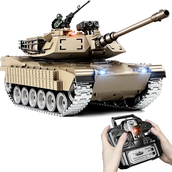Supdex RC Tank 1:18 M1A2 Abrams, Remote Control Tank with BB, Smoke, Sound