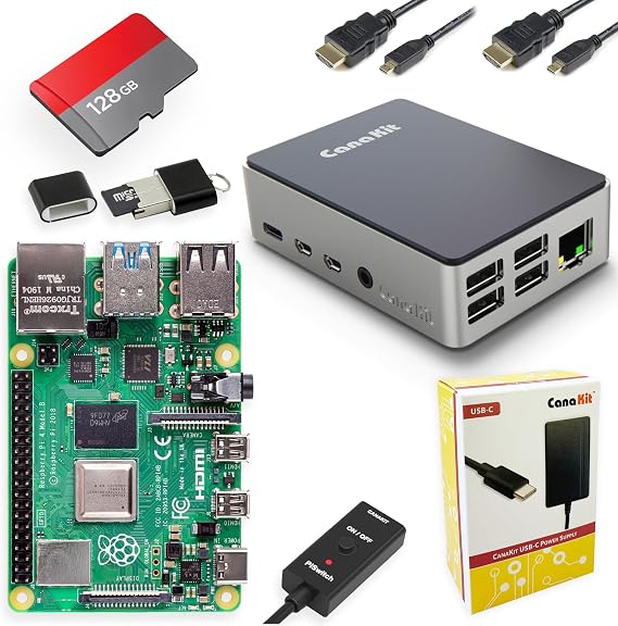 CanaKit Raspberry Pi 4 Extreme Kit - Aluminum Edition (8GB RAM)