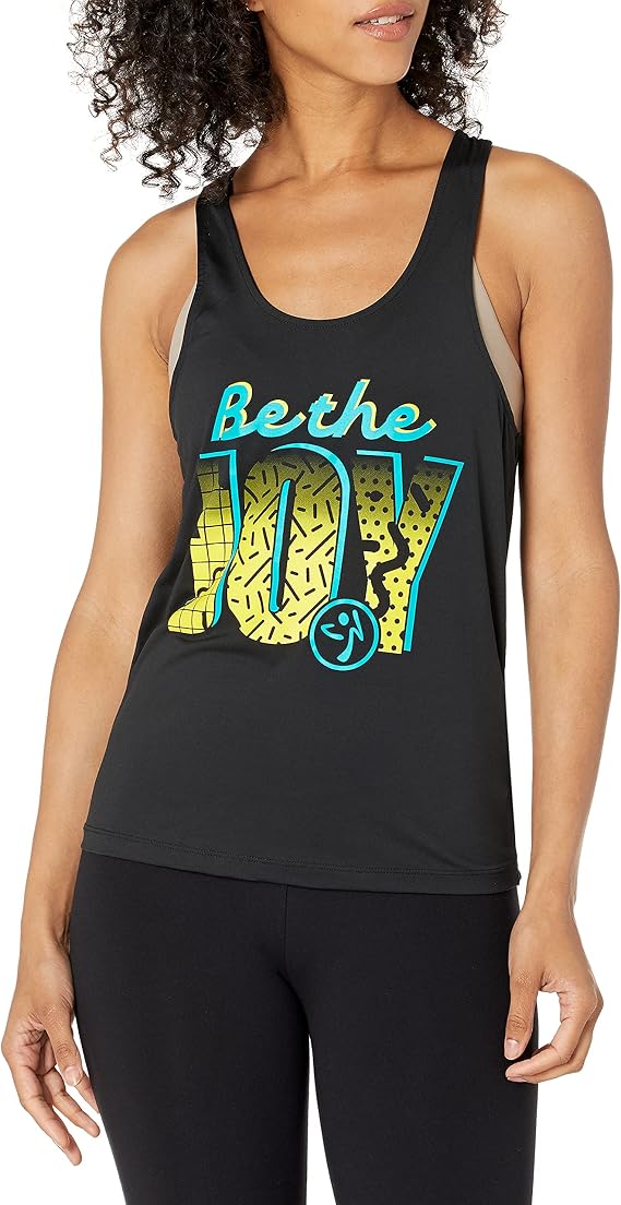 Zumba Womens Women's Sexy Open Back Breathable Workout Tank Top
