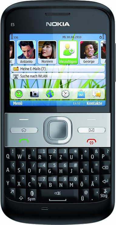 Nokia E5-00 (Carbon black) sim-free, unbranded