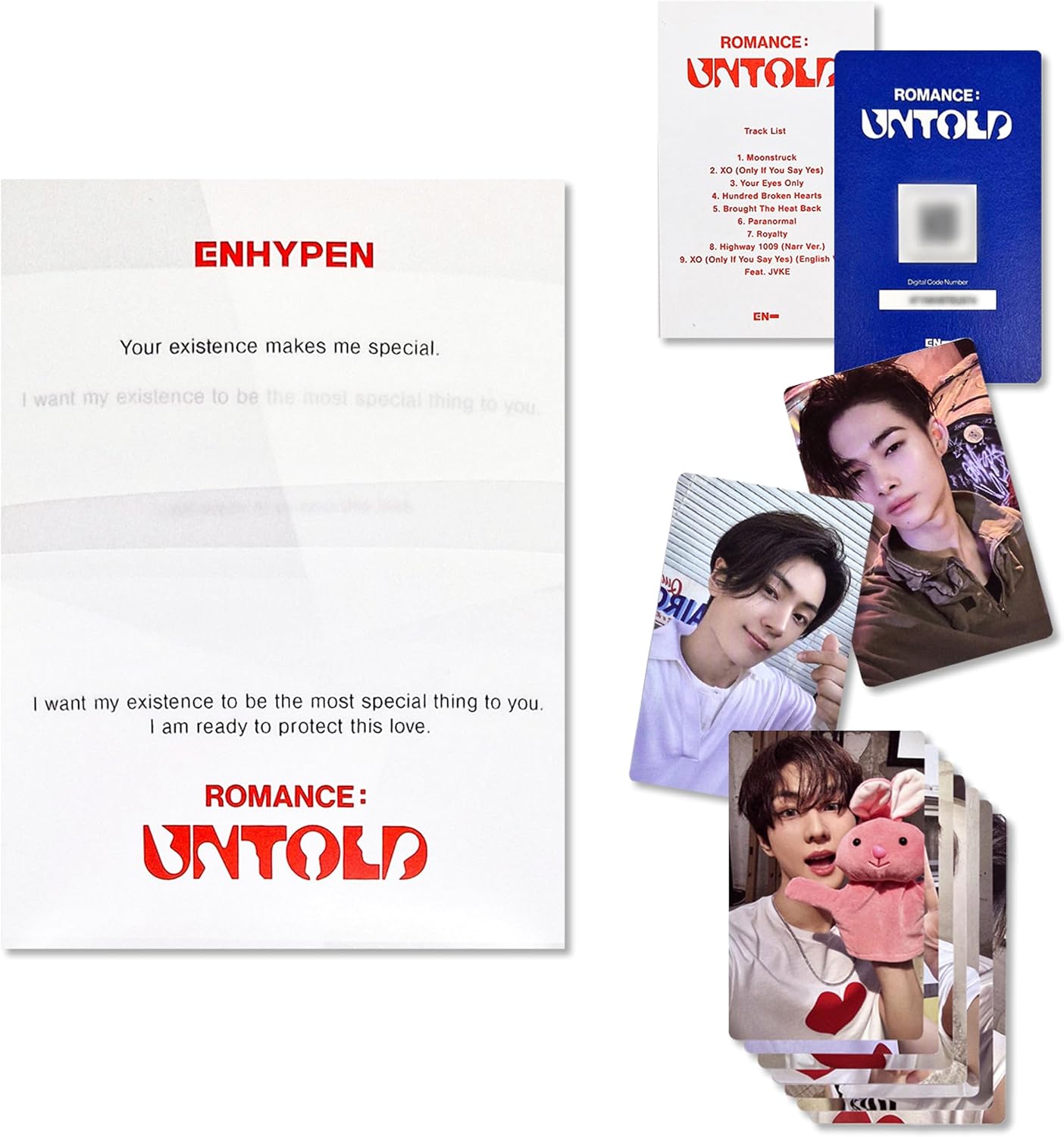 ENHYPEN - 2nd full album [ROMANCE : UNTOLD] Weverse Albums ver. Package  QR Card  Photocard  2 Pin Badges  4 Extra Photocards