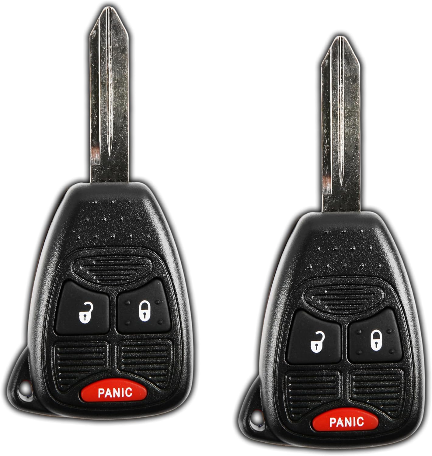 2X KeylessOption Key Fob Replacement for 2004 2005 2006 2007 2008 2009 2010 2011 2012 2013 2014 2015 2016 2017 Chrysler 300 Dodge Charger Jeep Cherokee Remote, 3-Button OHT692427AA, Self Programming
