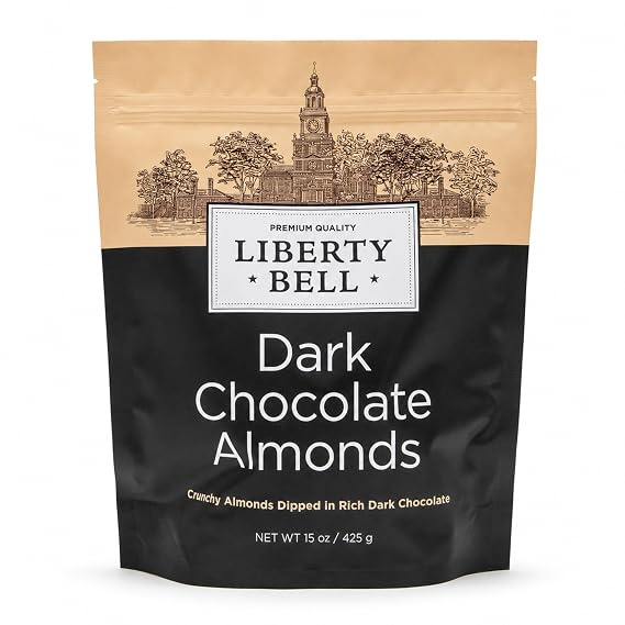Dark Chocolate Covered Almonds | 15 Oz Bag | Crunchy Snack Nuts | Roasted Chocolate Covered Nuts | Office Candy Snack, Gourmet Party Favor & Gift Basket Filler
