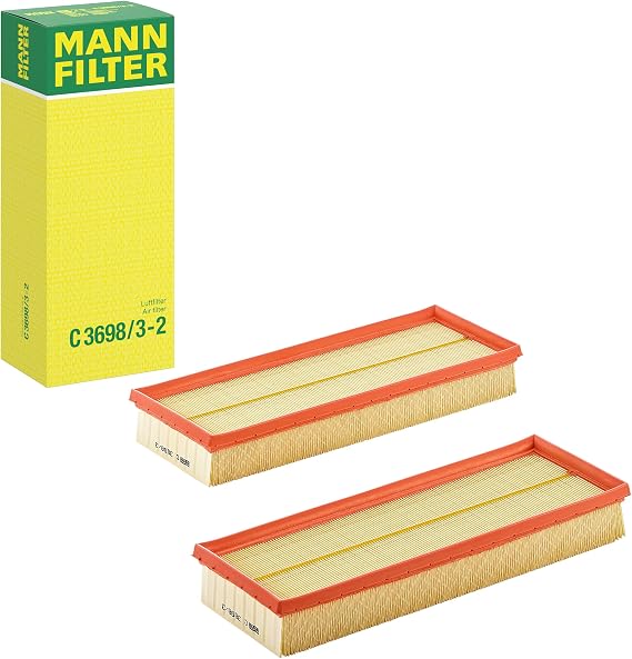 Mann Filter C 3698/3-2 Engine Air Filter Replacement Set Compatible With Various Mercedes-Benz Vehicles (1999-2015)