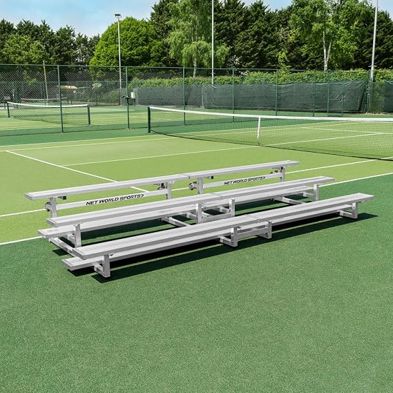 FORZA Heavy-Duty Mobile Bleachers [Optional Backrests] | Aluminum Seating for Sports Events | 2-Tier & 3-Tier Bleachers for Indoor & Outdoor Use