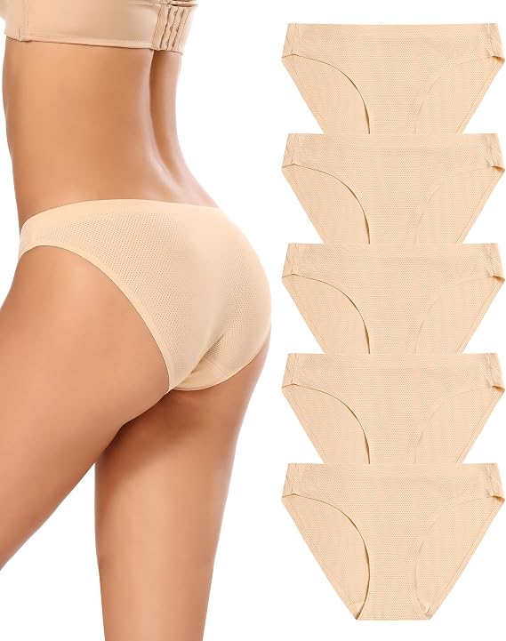 voenxe Women Bikini Underwear,Seamless Breathable Ladies No Show Panties