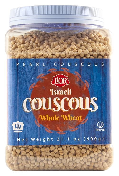 Lior Israeli Couscous Jar, Whole Wheat, 21 Ounce