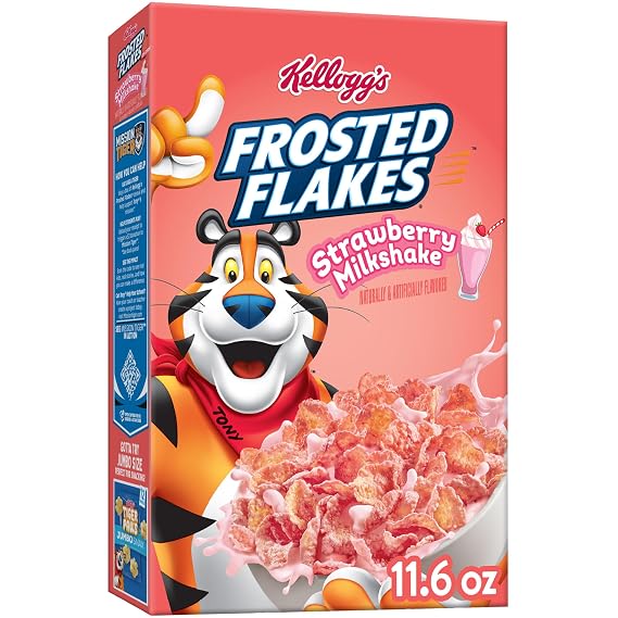 Kellogg's Frosted Flakes Strawberry Milkshake Breakfast Cereal 11.6oz