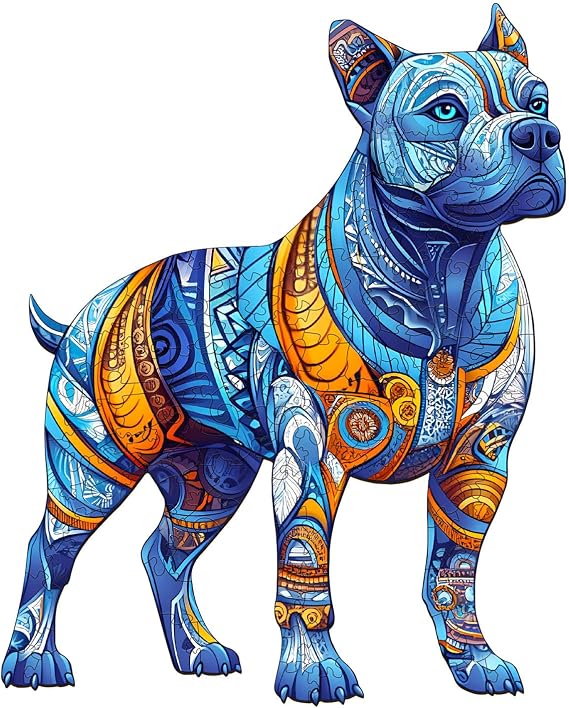 Wooden Puzzles for Adults, Pitbull Dog Puzzles, Birthday Christmas Puzzle Gifts for Puzzle Lover, Adult Puzzle Games (S-8.5 * 6.8in 75pcs)