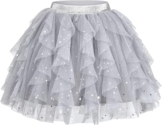 Sunny Fashion Girls Skirt Navy Blue Pearl Stars Sparkling Tutu Dancing Size 4-12