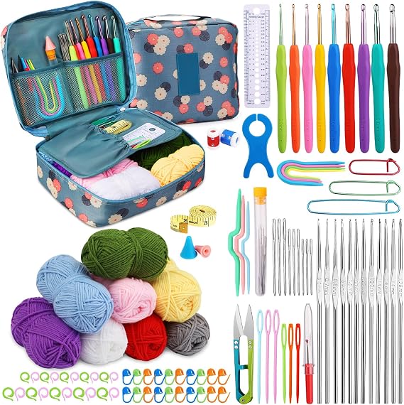Qzma Crochet Kit for Beginners Adults 0.6-6.0mm Crochet Hooks